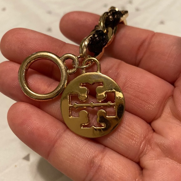 Tory Burch Gold Tone & Leather Toggle Bracelet - Picture 3 of 6